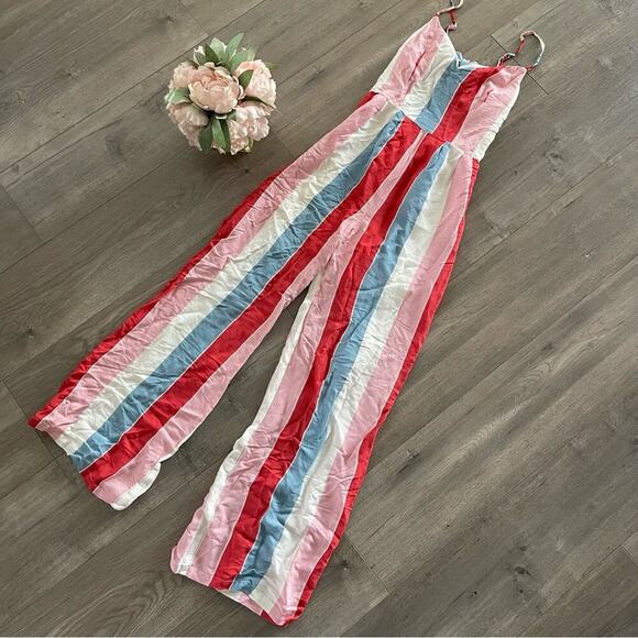 Vici DO+BE Aldrin Colorful Striped Tie Back Jumpsuit - Picture 3 of 10